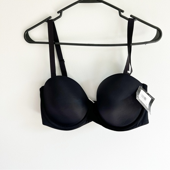 NWT Maidenform Love the Lift Natural Boost Demi T-Shirt Bra in Black/Latte 38D - Picture 1 of 5